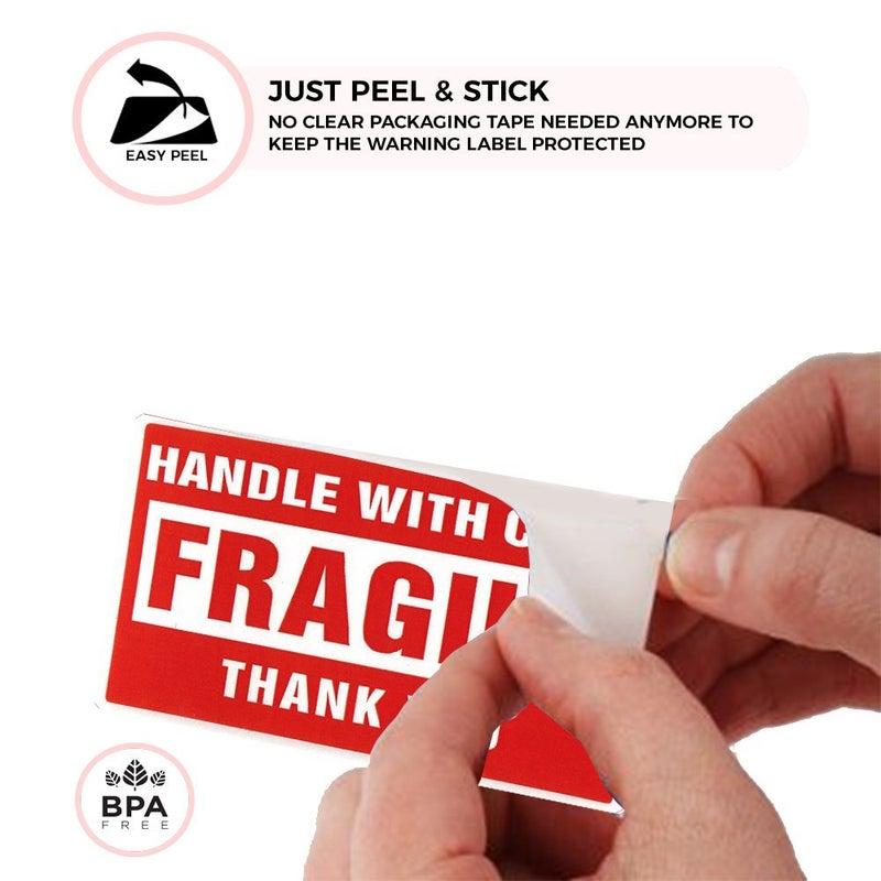 enKo Products enko 2 x 3 Inch Fragile Stickers Handle with Care Warning Packing Shipping Label - Permanent Adhesive (50 Sheet, 500 Labels) - Image 3